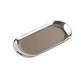 Nordische goldene ovale Platte Europäischen Stil Schmuckschale Edelstahl Obstschüssel Metall Tischplatte Aufbewahrungstablett (1 Stück) TINGG (Color : Silver, Size : 23 * 9.4 cm)