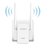 JOOWIN WLAN Repeater, WLAN Verstärker 300Mbit/s 2,4GHz WiFi Range Extender WPS Taste mit Repeater Modus/Access Point/LAN-Port Funktion,Kompatibel mit Allen WLAN Geräte, EU Steck