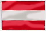 aricona Österreich Flagge - Fahne Österreich 90x150 cm mit Messing-Ösen - Wetterfeste Fahne für Fahnenmast - 100% Poly