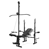 ColdShine Multifunktion Hantelbank Trainingsbank Verstellbar Fitnessbank mit Langhantelablage Beincurler Butterfly Schrägbank