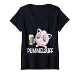 Damen Pummelsuff lustiges Pummeluff Anime Poke T-Shirt mit V