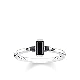 Thomas Sabo Damen-Ring Stein Baguette-Schliff schwarz 925 Sterlingsilber TR2266-643-11-54