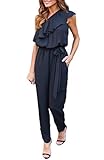 Volants One Shoulder Damen Elegante Sommer Bekleidungs Sets Einheiter Jumpsuit Fiesta Kleidung Hosenanzug Overall Schlaghosen Pullover Pulli Schlaghosen ( Color : Schwarz , Einheitsgröße : MB 96cm )