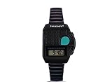 Profi Metallzugarmband Sprechende Armbanduhr Blindenuhr Wecker Sprachausgabe Zeitansage Sehbehinderte Knopfdruck (schwarz)