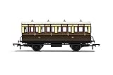 Hornby R40065 GWR 1st Class 4 Door 4 Wheel Coach Gaslampen + Trittbretter 143 b