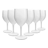 RB Weingläser Weiß Premium-Kunststoff Unzerbrechlich Wiederverwendbar 25cl, 6 Stück