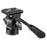 SmallRig Selection Stativ Fluidkopf Pan Tilt Head CH10 mit Schnellwechselplatte, Fluid Head geeignet für AR-ca Swiss für Kompakt Videokameras und DSLR Kameras, 3kg Tragkraft für Stativ Kamera - 3259