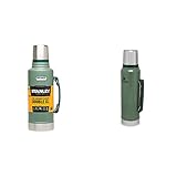 Stanley Classic Legendary Bottle 1.9L Hammertone Green & Classic Legendary Bottle 1 Liter / 1.1QT Hammertone Green - Edelstahl-Thermoskanne - BPA-frei - Hält 24 Stunden heiß