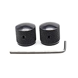 Ersatzteile 1 Stück / 2 Stück Gitarrenknöpfe, Metallpotentiometer-Dome-Knopf, Steuerknopf, 1 Stück Chrom ( Color : 2pcs Black )
