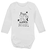 Flox Creative Langarm-Babyweste Papa Love Moon Back Gr. 3-6 Monate, weiß