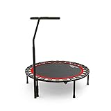 JTING Geburtstagsgeschenk Schwarz Faltbar Outdoor Trampolin, Kindertrampolin Erwachsene Kinder Gartentrampolin Bodentrampolin für Fitness Unterhaltung, 40'' (103CM)/48'' (122CM), Belastbar 150KG