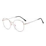 Blaulichtfilter Brille Anti Blaulicht Brille Computerbrille Katzenauge ohne sehstärke Metallgestell Brille Pc Gaming Bluelight Filter Uv Blockieren Blaue Licht Glasses Damen RoséG