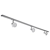 famlights 1-Phasen Schienensystem-Set Silber 2m inkl. 3 Spots und Leuchtmittel GU10 | zur individuellen Innen-Beleuchtung, schwenkbare Decken-Spots, Strahler-Schiene, Deckenstrahler, Deckenlamp