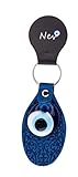 Nevfactory Nazar Boncuk Leder Schlüsselanhänger - Handgemachter Taschenanhänger Damla mit Türkischem Auge (Evil Eye) aus Glas (Blau)