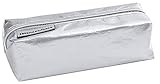 Eberhard Faber 577401 - Schlamperrolle aus abwaschbarem Papier, in silber, mit Reißverschluss, ca. 21 x 8 x 8 cm groß, Schreibtisch-Organizer für Schreibwaren, Zeichen- und Bü