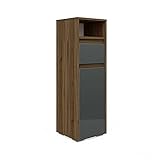 YIE Badmöbelset Badschrank Nussbaum Anthrazit Hochglanz Spiegelschrank (Color : Midischrank)