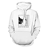 Wmeyiseyiy WO IST Meine Liebe Herren Kapuzenpullover mit Taschen Hoodies Sweatjacke Langarm Kapuzenpulli Sweatshirt Mit Kapuze Mode Pullover Kapuzen White 4XL