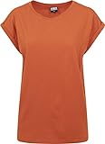 Urban Classics Damen Ladies Extended Shoulder Tee T-Shirt, rust orange, L