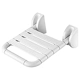 Duschklappsitz zur Wandmontage, bis 130 kg - Klappsitz platzsparend hochklappbar für die Dusche - Duschsitz klappbar für Senioren - Wandklapp