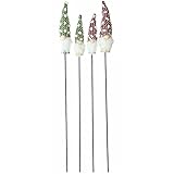 SIDCO Dekostecker Wichtel 4 x Pflanzstecker Deko Zwerge Stecker Advent Pflanzsteck
