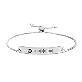 Personalisierte Spotify Code Armband für Frauen Männer, Gravierte Song Armband Musik verstellbare Armband Scannbare Spotify für Paar Geschenk