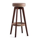 Barhocker Holz Barhocker Kunstleder Gepolsterte Sitz Hanf Seil Fußstütze Stuhl für Küche Restaurant Bar C