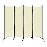 UISEBRT Raumteiler Trennwand Paravent Sichtschutz 205x175cm - Raumtrenner Stellwand Wandschirm Freistehend Sichtschutzwand für Balkon, Garten, Restaurant - Beig