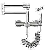 SJQKA-wasserhahn Küche Wandmontage, Heiß Und Kalt Wasserauslass Mit Doppelfunktion, Material Edelstahl 304 Klappbar, Drehbar, Mit Multifunktions-spritzp