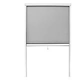 ECD Germany Fliegengitter Insektenschutzrollo für Fenster - 100 x 160 cm - Weiß - Witterungsbeständig - Fiberglas Fliegengitternetz - Fenster Rollo Fliegengitterrollo Insektenschutz Flieg