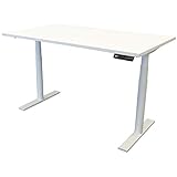 newpo elektrisch höhenverstellbarer Schreibtisch mit Tischplatte | BxT 140 x 80 cm | weiß | Stehtisch Bürotisch Tisch-G