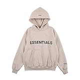 AvivahcS Fashion Fog Vlies-Sweatshirt, mit Schriftzug „Essentials“, Kapuzenpulli für Damen und Herren, aprikose, XL