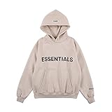 AvivahcS Fashion Fog Vlies-Sweatshirt, mit Schriftzug „Essentials“, Kapuzenpulli für Damen und Herren, aprikose, XL