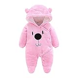 Karikatur Bär Neugeborenes Flanell Strampler Baby Overalls mit Kapuze Winter Spielanzug mit Füße Karikatur Fleece Jumpsuit Kleinkind Mädchen Jungen Winter Overall Flanell Outfits Säugling Spielanzug