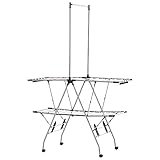 HOMCOM Kleiderständer Wäschetrockner Wäscheständer Standtrockner zusammenklappbar großer Trockenraum Edelstahl 138,5x63x208