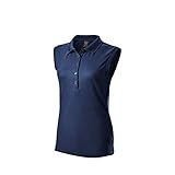 Wilson Staff Damen Golf-Poloshirt, Ärmellos, WILSON STAFF SLEEVELESS POLO, Polyester, Blau, Gr. L, WGA700743LG