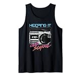 Keeping It Old School Retro 80er 90er Jahre Boombox Music Tank Top