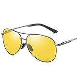 Yiph-Sunglass Sonnenbrillen Mode Casual Sonnenbrillen für Männer, Nachtsichtgläser, Polarisationslicht, Frühlingsbeine, Farbwechsel. (Farbe : Grey/Night Vision)