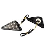 HiCollie 2 Stück/Paar 12V Motorrad Bernstein LED Blinker Euro Dreieck Rauch bündig Blinker Anzeigeleuchten Universal Blinkleuchte gelb