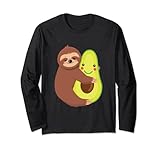 Faules Faultier umarmt Avocado lustiger veganer Tierliebhaber Lang