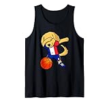 Dabbing Golden Retriever Frankreich Basketball-Fans Trikot Sport Tank Top