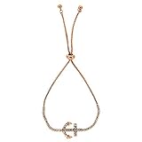 Sweet Deluxe Sliding Armband Keeper, Rosegold/Crystal I Armschmuck für Damen & Mädchen | Edler Verschluss flexibel verstellbar - Girl Armreifen | Geschenk-Idee Geburtstag | Frauen Slidingarmb