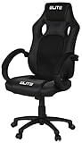 ELITE MG-100 EXODUS Bürostuhl Chefsessel Racing Gamingstuhl Schreibtischstuhl Dreh Stuhl Sportsitz aus Kunstleder (Schwarz)