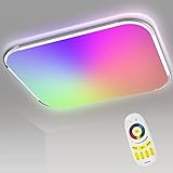 Traminy LED Deckenleuchte Dimmbar,48W Flach Deckenlampe Farbwechsel RGB 4.320 Lumen Deckenleuchten mit Fernbedienung, für Badezimmer Wohnzimmer Balkon Kü