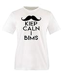 Comedy Shirts - Kiep Caln I Bims - Mädchen T-Shirt - Weiss/Schwarz Gr. 152-164
