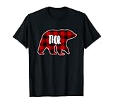 Herren Thor Bär Custom Red Buffalo Plaid Weihnachtspyjama T-S