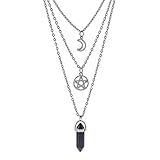 MJARTORIA Unisex Halskette Choker Healing Edelstein Schmuck Freundschaftsketten Bunt CZ Kristall Hexagon Chakra Anhänger Kette 6er/5er/16
