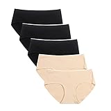Unterhosen Damen Baumwolle 5er Pack Mittel Taille Elastan Panties Slips Damen Nahtlos Bauchweg Höschen Für Frauen Bikinis Taillenslips Klassische Unterhosen Weich Bequeme Miederhose Panties Hip