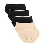 Unterhosen Damen Baumwolle 5er Pack Mittel Taille Elastan Panties Slips Damen Nahtlos Bauchweg Höschen Für Frauen Bikinis Taillenslips Klassische Unterhosen Weich Bequeme Miederhose Panties Hip