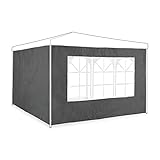 Relaxdays Seitenwand 2er Set, HxB 2x3 m, Pavillonwand mit Fenster, wasserdicht, Seitenteile für Pavillons, g