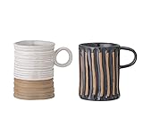 Bloomingville Tasse Ayla, schwarz, Keramik, 2er S